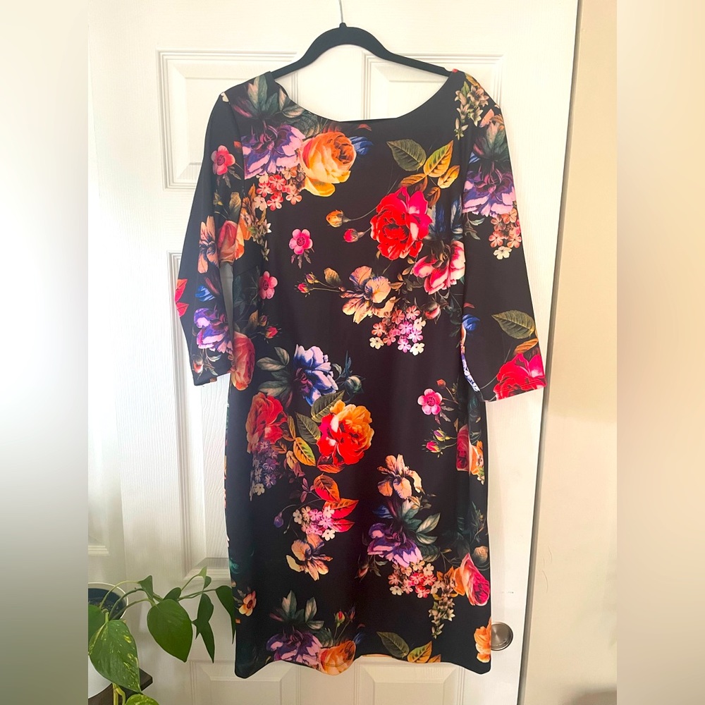 Semi formal cocktail dress floral plus size